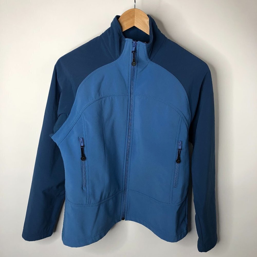 Avia Blue Two Toned Varsity Micro Fleece Lined Zip-up Outdoor Spring Jacket Coat